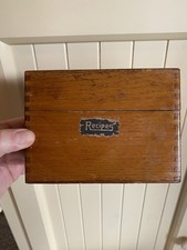 VTG Wooden Recipe Box w/ Original Hand Written Typed & Clippings 1940s & 50s picture