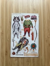 Antique Louis Wain Cat Postcard Robin Hood Tuck Oilette Dressing Dolls Uncut picture