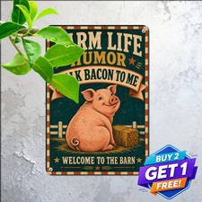 Funny Pig Butts Pork BBQ Kitchen Sign Humorous Barbecue Grill Metal Decor picture