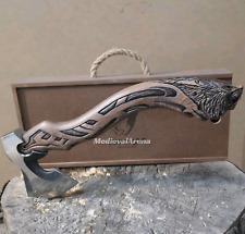 Forged ax Wolf Paw with a carved handle Handmade Wolf Axe  Replica picture
