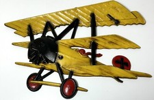 Vintage 1975 Homco USA Cast Iron WW1 Bi Plane 1232-BX-B Wall Hanging Decor picture