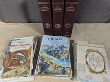 Large Lot Of 80 Vintage Maps Estate Find National Geographic Magazine With Cases picture