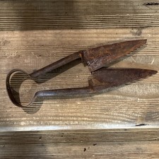 Vintage Rusty Rusted Metal Hand Sheep Shears Scissors Cutting Tool Shears picture
