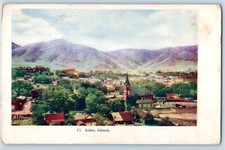 Golden Colorado Postcard Birds Eye View Mountains Buildings Trees 1905 Unposted picture