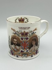 Antique 1911 King George V Coronation Mug Foley China England Littlehampton picture