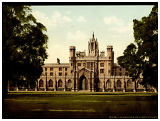 England. Cambridge. St. John's College. Vintage Photochrome by P.Z, Photochrome picture
