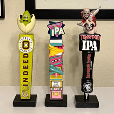 RARE Lot of 3 Beer Tap Handles - Trooper & Indeed Pistachio/Flavorwave picture