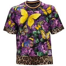 DOLCE & GABBANA x DJ KHALED Oversize T-Shirt Butterfly Leo Purple Yellow 11367 picture