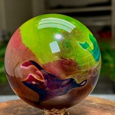 221G Natural Crystal Beautiful colored striped agate sphere Healing picture