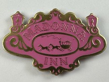 Madonna Inn San Luis Obispo CA Bright Pink & Gold Stagecoach Metal MAGNET picture