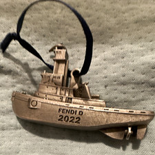 Silver Metal Hanging Boat Ornament Nautical Christmas Decorative FENDI D 2022 picture
