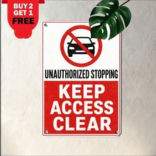 Do Not Block Driveway Warning Sign Vintage Street Parking Metal Tin Plaque picture