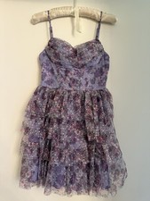 Gorgeous City Studio Purple Floral Sweetheart Tulle A-Line Mini Dress Juniors S picture
