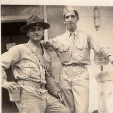 c1940s WWII US Army Soldiers Campaign Hat Gaiters Snapshot Photo Uniform Men Vtg picture