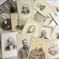 Antique Photograph Cabinet Card Lot Of 17 Charming Mature Men Priest Man Variety picture