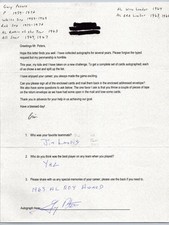 Gary Peters Autographed Letter Signed Baseball AL ROY White Sox Red Sox MLB picture