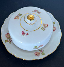 Vintage Schumann Arzberg Germany Wild Rose Covered Butter Dish Bavaria Rose picture