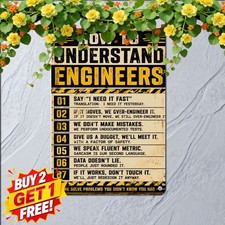Understanding Engineers Technical Joke Metal Sign Humorous Office Tin Plaque picture