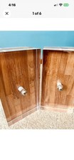 Vintage Mid-Century Modern Mahogany Wood and Lucite Bookends by Herb Ritts picture
