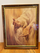 Vtg J Reed Come Unto Me Jesus Hands Framed Art Print 1967 New Sealed Deadstock picture