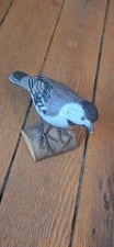 Vintage Hand Carved Wooden Black Capped Chickadee Bird Figurine Rustic Folk Art picture