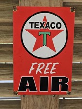 VINTAGE 1950'S TEXACO FREE AIR PORCELAIN SIGN 12