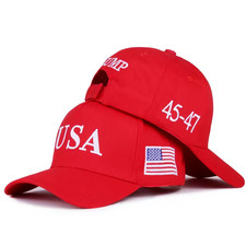 Trump 45-47 Red Adjustable Patriotic USA Hat (one size fits all) picture