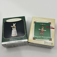 Lot Of 2 Vintage Hallmart Miniature Alice In Wonderland And Pinocchio RARE picture