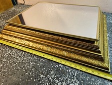 1960s MCM Hollywood Regency Carved Gold  Wood Framed Mirror w/Medicine Cabinet picture