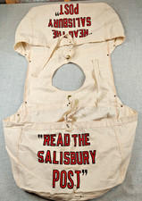Vintage Read The Salisbury Post Paper Boy News Boy Canvas Double Sided Bag picture
