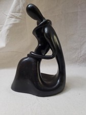Vintage Modernist Parent Child Molded Resin Figurative Sculpture 9