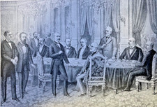 1899 Vintage Magazine Illustration American & Spanish Peace Commissioners picture