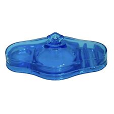 Cambridge #680 Blue Glass Compact Makeup Powder Cosmetic Vanity Base & Lid picture