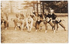real photo Football Team In Formation antique postcard RPPC picture