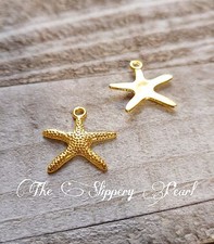 Starfish Charms Pendants Shiny Gold Nautical Findings Ocean Jewelry 10pcs 20mm picture