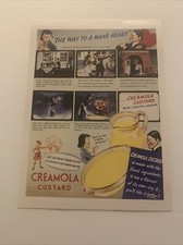 Vintage 1950s Reproduction Creamola Custard Ad 6.75” Paper Print Advertising picture