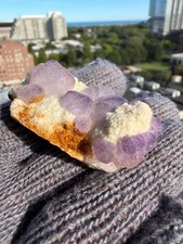Blueberry Fluorite & Quartz Inner Mongolia, China Mineral Specimen Crystal 60g picture