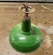 Vintage Green 12 Inch Enameled Industrial Benjamin Light, 9 Available. picture