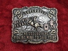 Bullfighter X~Treme☆Superbull☆RODEO CHAMPION TROPHY BUCKLE☆Del Rio Tex☆Rare☆654 picture