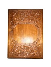 Vintage Hand Carved Rosewood Decorative Box w/Traditional Motifs on Lid picture