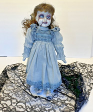 Vintage Creepy Halloween Haunted Painted Porcelain Doll OOAK 14