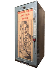 RARE ESCO Chicago USA 1950 2 Cent Coin Vending Machine W/Display, Cards picture