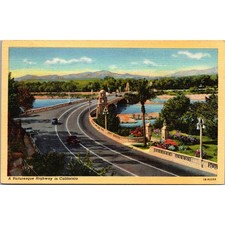 A Picturesque Highway In California 1950 Highway Bridge Vintage Postcard SPU23 picture