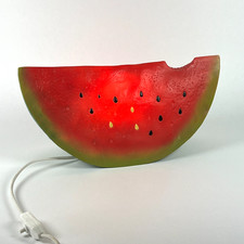 Original 1987 Vintage Leadworks Inc WATERMELON Slice Lamp Light Rubber 36cm picture