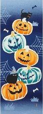 Hamamonyo Picture Tenugui (Hand Towel) - Black Cat Halloween picture