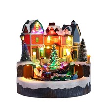 Bdor Christmas Village House with Rotating Train – Lighted Musical Xmas Tabletop picture
