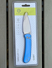 CIVIVI Qubit Blue Aluminum Pocketknife Stainless Plain Drop Point Manual Clip picture