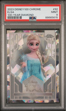2023 TOPPS CHROME DISNEY 100 ELSA #91 100 YEAR DIAMOND REFRACTOR PSA 9 picture