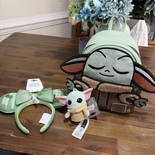 Disney Loungefly Star Wars Mandalorian Grogu Baby Yoda Mini Backpack NWT picture