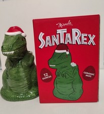 SanTaRex Miracle Tiki Mug T-Rex Dinosaur Christmas July Cocktail Santa Hat 12oz picture
